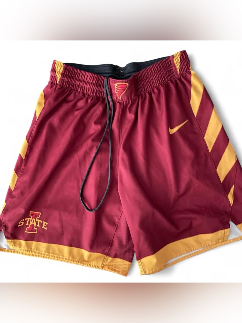 Nike Men's Maroon and Gold Athletic Shorts - Team Style
